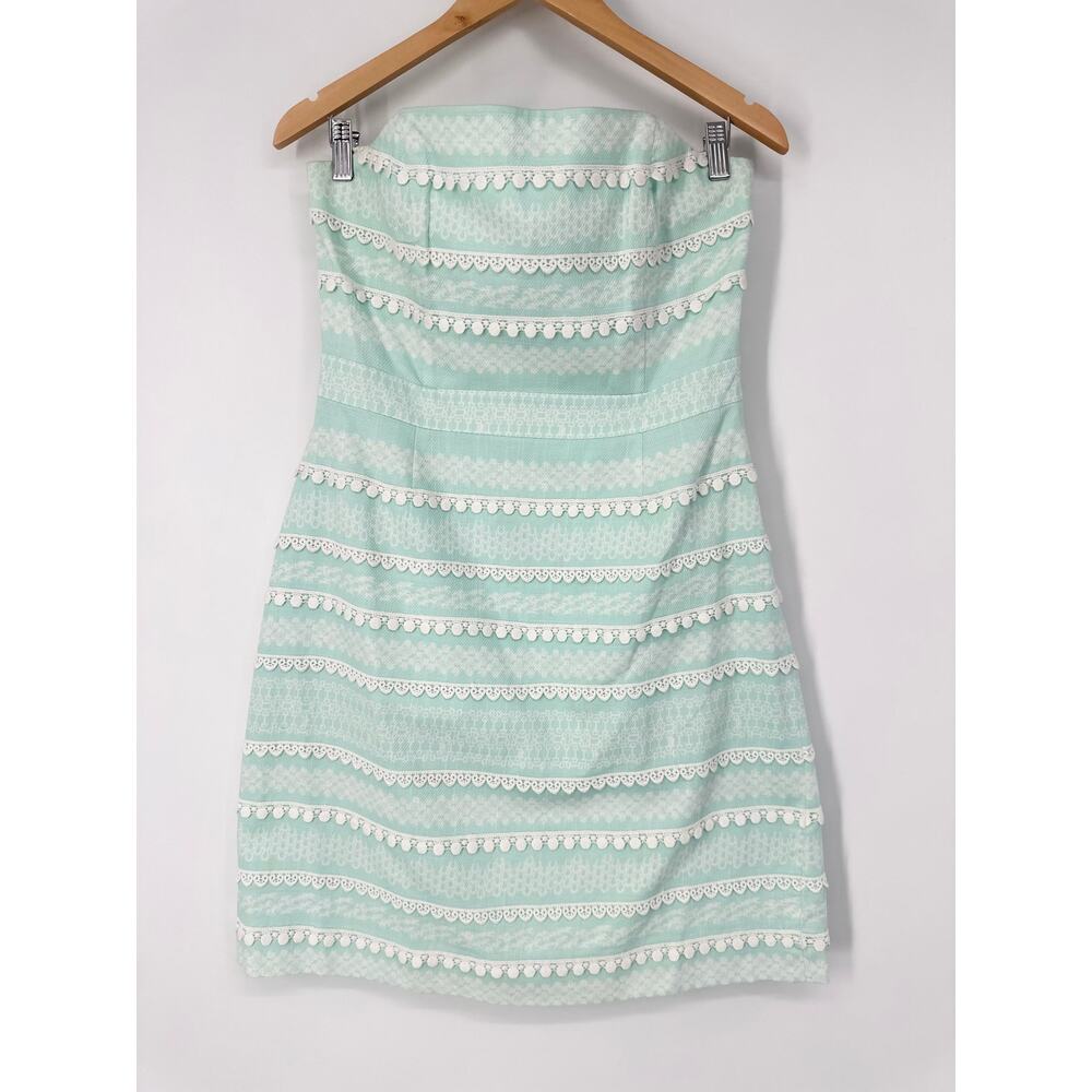 Vineyard Vines Kentucky Derby Icon Print Strapless Dress Lace Stripe Preppy Mini - Picture 5 of 12